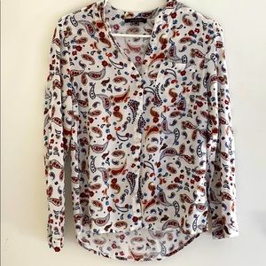 Button-Down Paisley Blouse